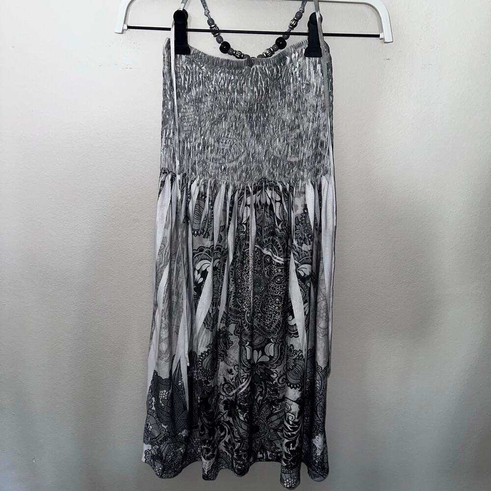Y2k vintage paisley beaded halter dress - Picture 2 of 4
